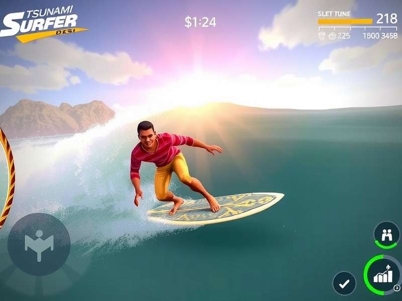 Tsunami Surfer Desi Wave Surfing Gameplay